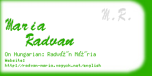 maria radvan business card
